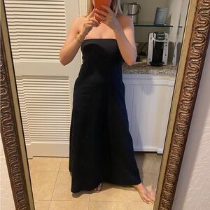 Abercrombie Black Linen Strapless Maxi Dress